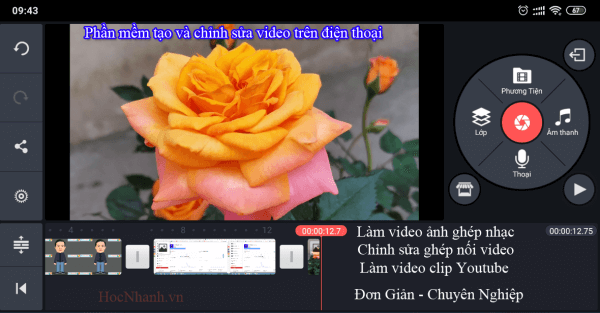 Phan mem lam video tren dien thoai dang Youtube