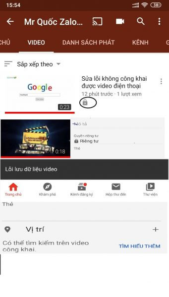 Sua Lỗi Video Riêng Tư không hiện Trên Điện Thoại